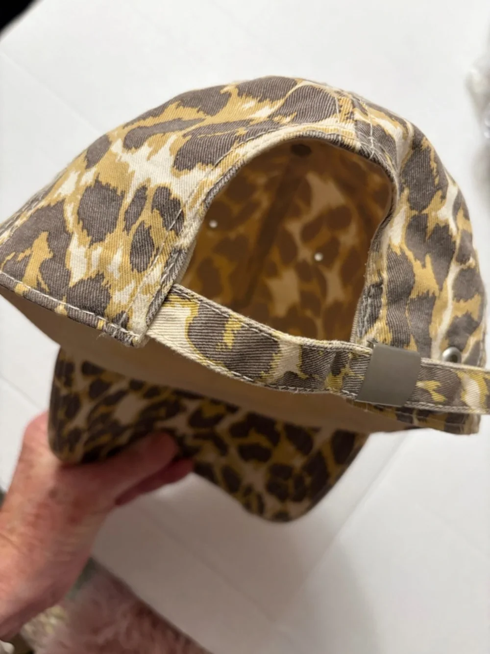 aerie Leopard Print Cap in Cream & Brown - Picture 8 of 8
